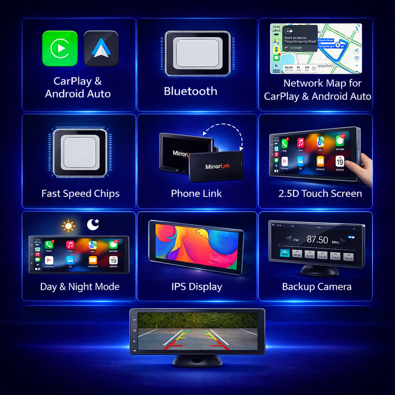Wireless CarPlay + Android Auto Display