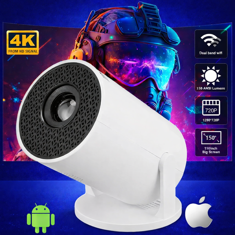 Wireless Mini Projector – 4k + WiFi & Bluetooth